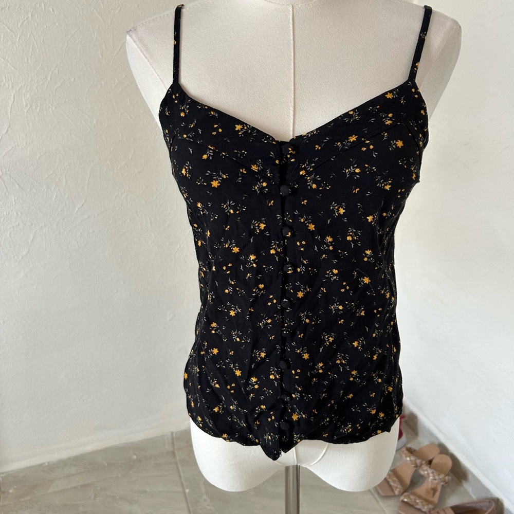 Abercrombie & Fitch Black Floral Camisole